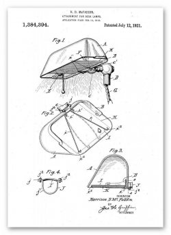 Bankers Lamp Patent mit geklammerten Schirm
